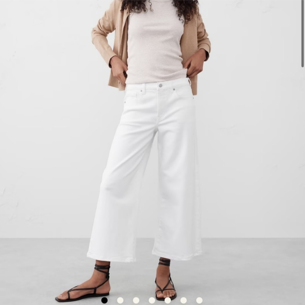 Banana Republic White Flare Wide Leg Jeans
